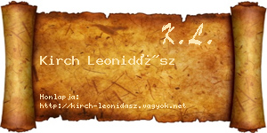 Kirch Leonidász névjegykártya